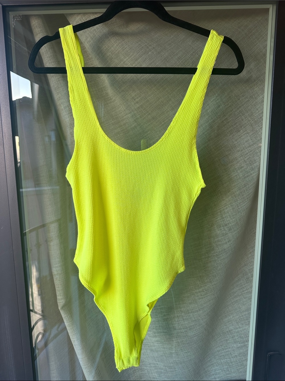 wild fable Neon Yellow Ribbed Bodysuit